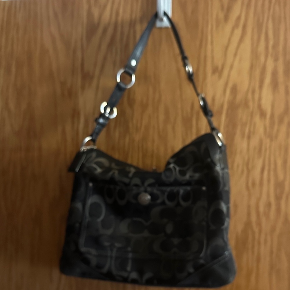 Coach Black and Gray Shoulder Bag